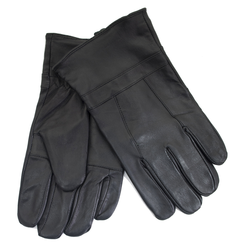 thumbnail image 2 of NORMAN Men's Cowhide Leather Gloves – Soft, Black, Hook & Loop – For Driving & Outdoor 2 of 4