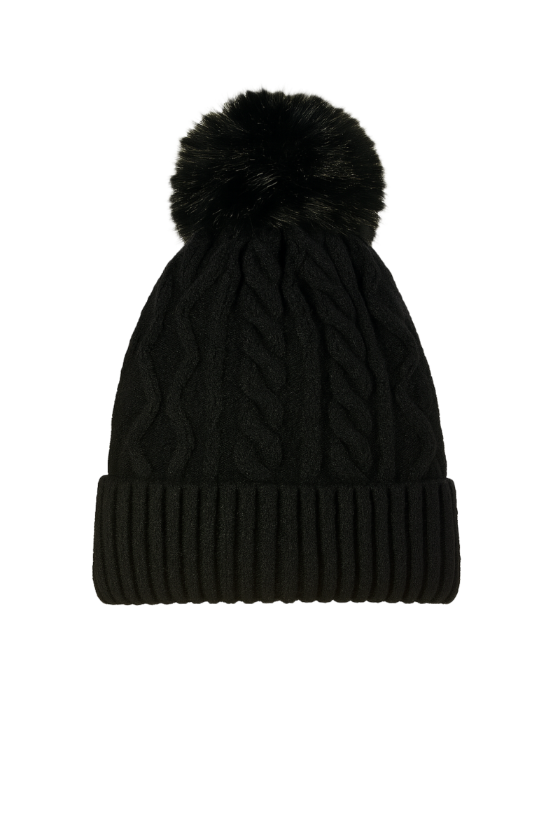 Ladies Cable Bobble Hat
