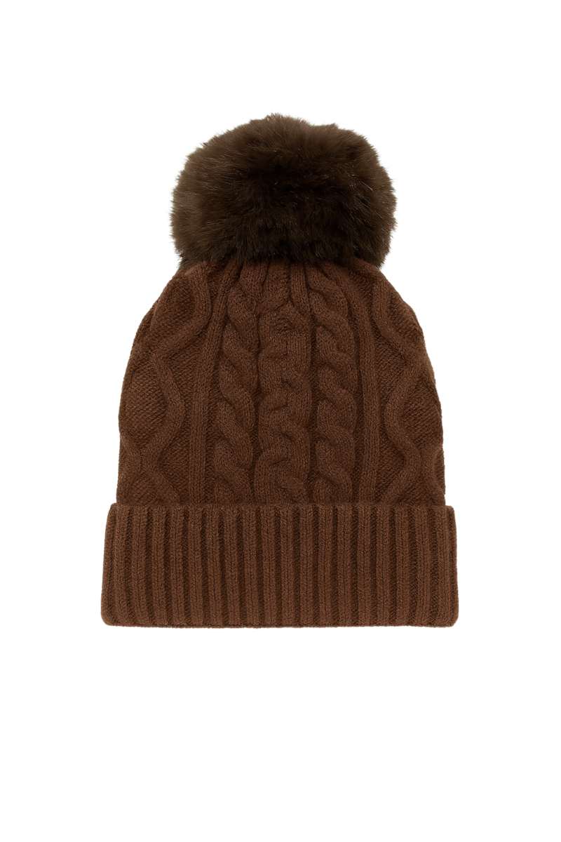 Ladies Cable Bobble Hat