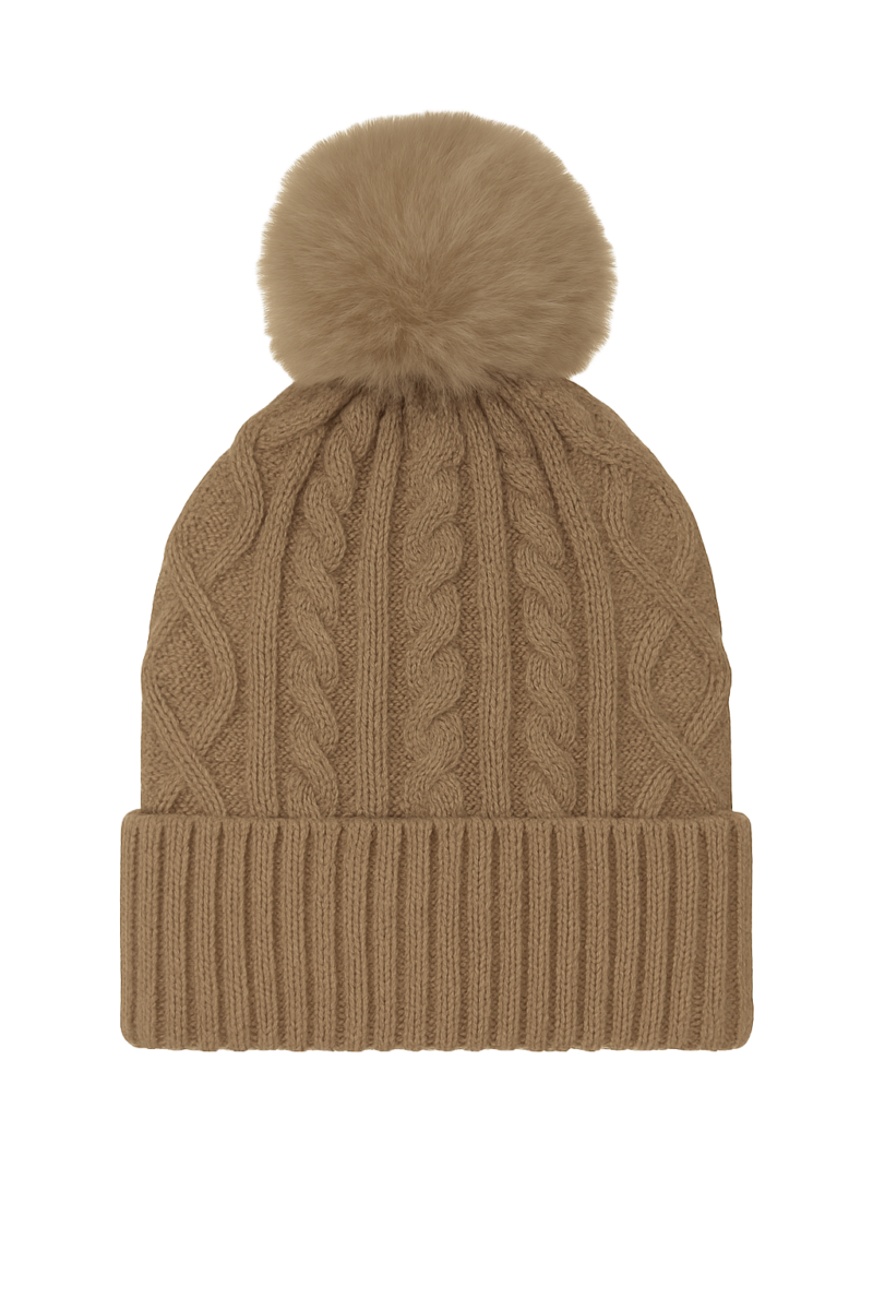 Ladies Cable Bobble Hat
