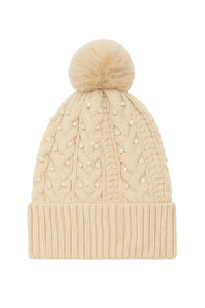 Ladies Pearl Bobble Hat