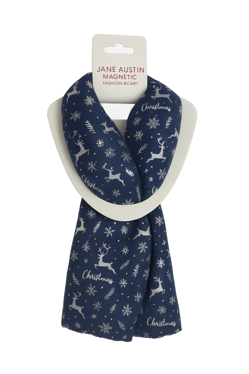 Magnetic Reindeer Christmas Scarf