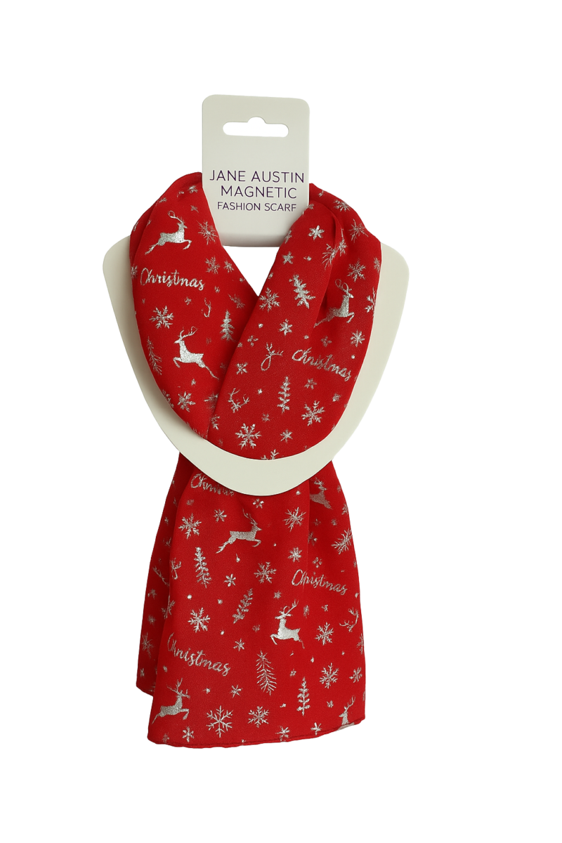 Magnetic Reindeer Christmas Scarf