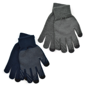 Mens Touch Screen Gripper Glove Asst