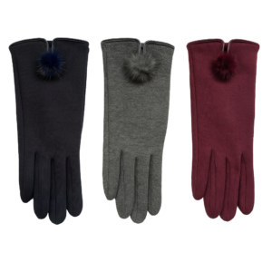 Ladies Pom Touch Screen Gloves