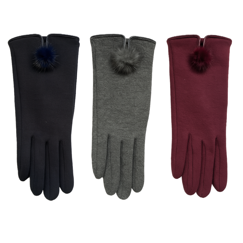 Ladies Pom Touch Screen Gloves