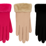 Ladies Fur Cuff Gloves
