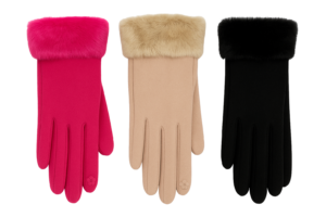 Ladies Fur Cuff Gloves
