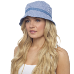 Ladies Marjorie Cotton Hat Blue S/M