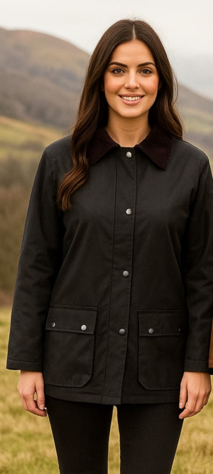 Ladies Elizabeth Wax Jacket Brown 18