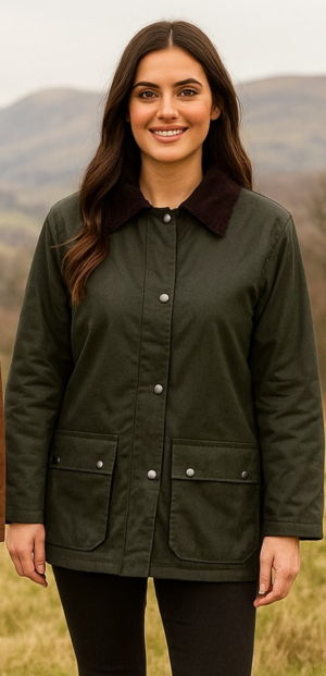 Ladies Elizabeth Wax Jacket Green 18