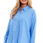 Ladies Debbie Oversized Shirt Blue 18