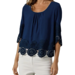 Ladies Fran Top Navy 18