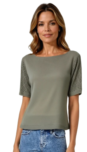 Ladies Evelyn Top Stone 18