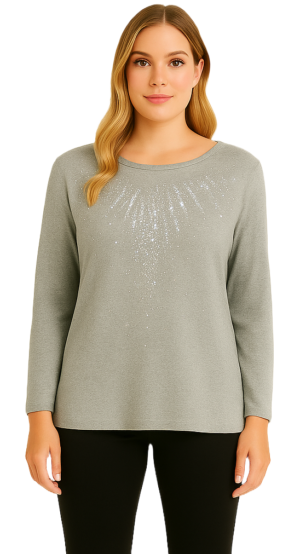 Ladies Daphne Top Grey 18