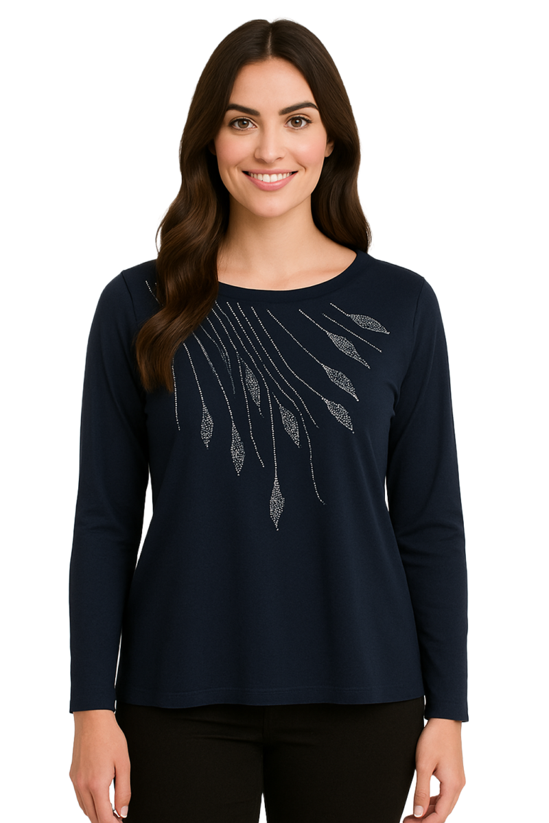 Ladies Aurora Top Navy 18