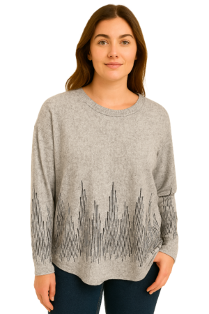 Ladies Florence Top Grey 18