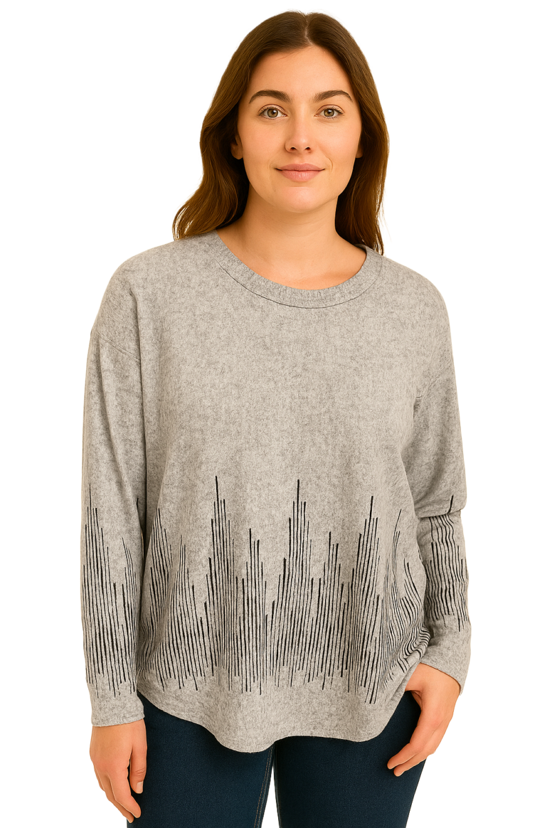Ladies Florence Top Grey 18