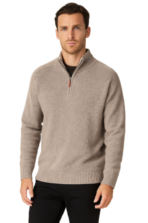 Ruben 1/4 Zip Jumper Oatmeal XX.Lge