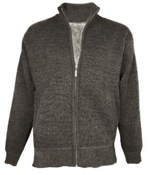 Henry Full Zip Faux Fur Jumper Grey X.Lge