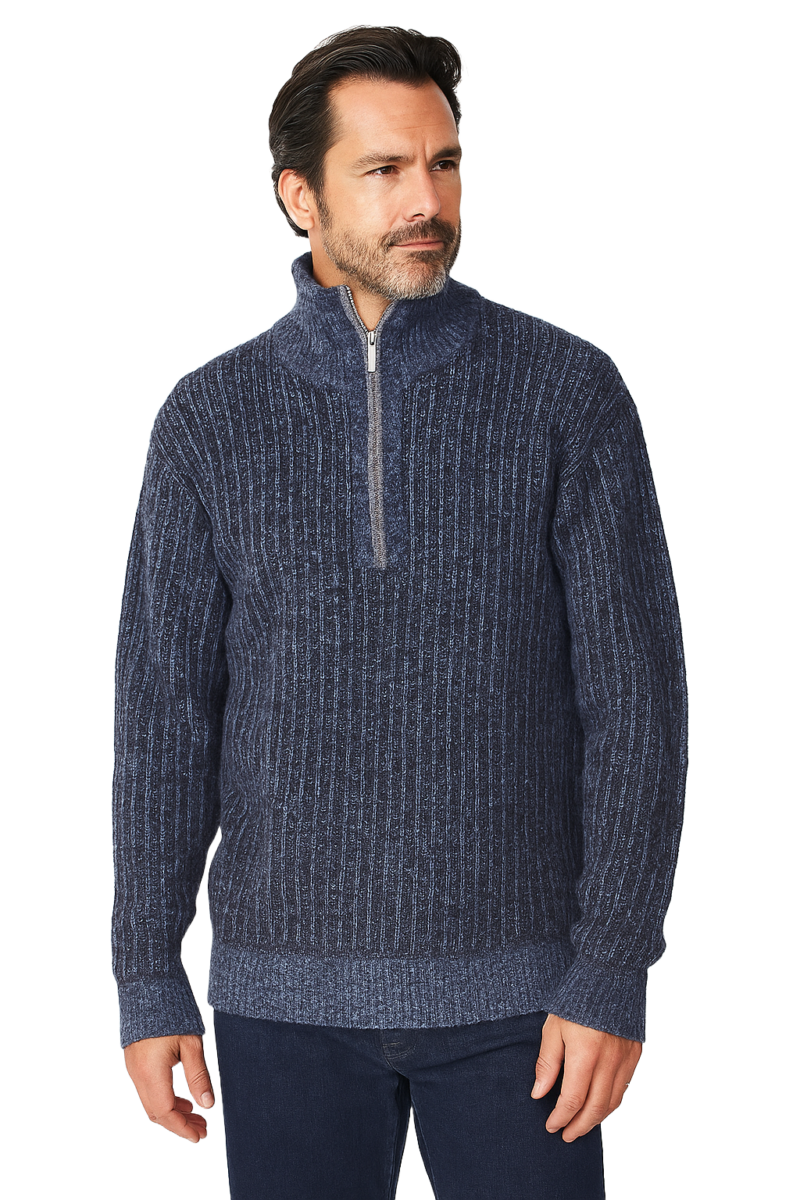 Theodore 1/4 Zip Jumper Denim XX.Lge