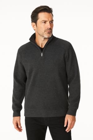 Finley 1/4 Chenille Sherpa Jumper Charcoal XX.Lge
