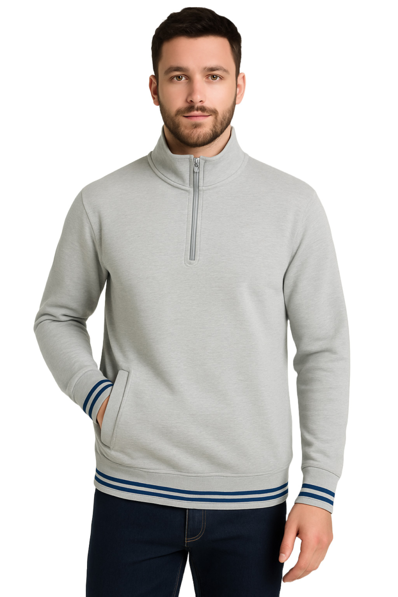 Morgan 1/4 Zip Sweatshirt Grey XX.Lge