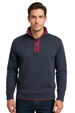 Louis 1/4 Zip Sweatshirt Navy XX.Lge