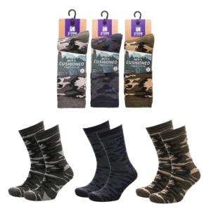 Mens Camo Socks (2) Asst 7-11