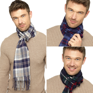 Mens Checked Scarf