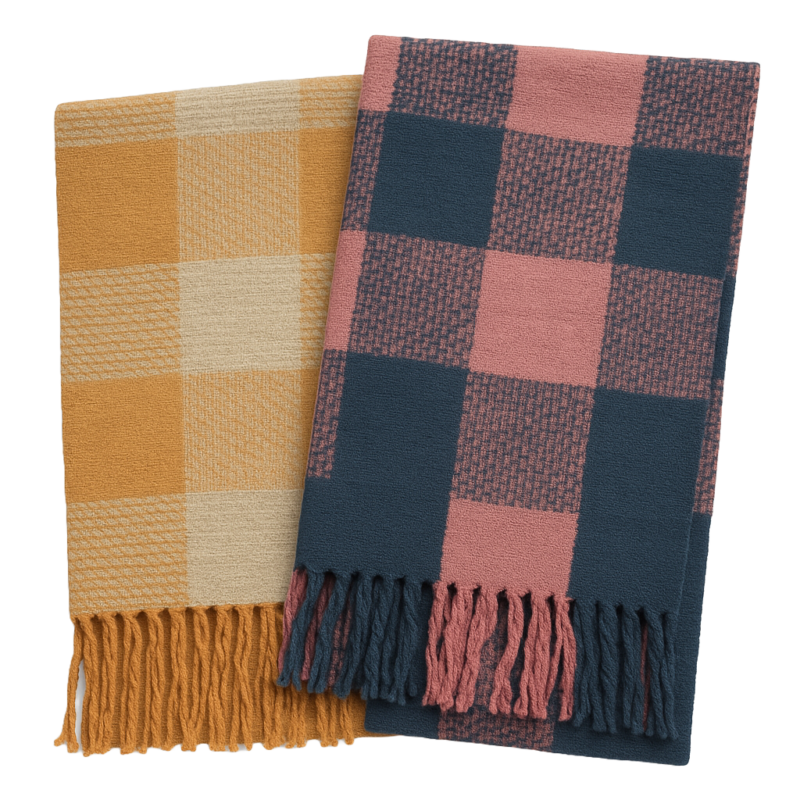 Ladies Check Blanket Scarf