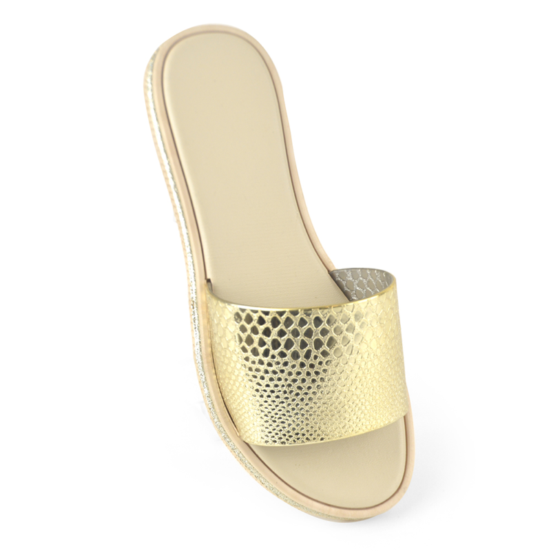 Ladies Rachael Flip Flops Gold 3