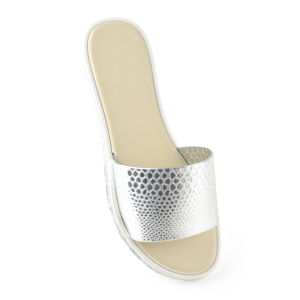 Ladies Rachael Flip Flops Silver 8