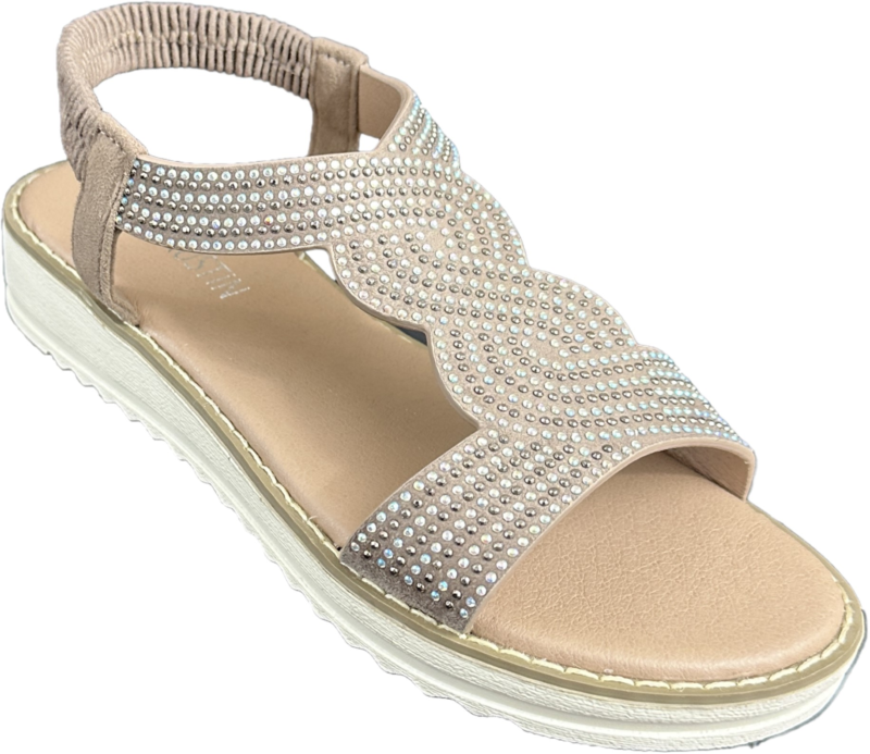 Ladies Madeline Sandal Beige 6