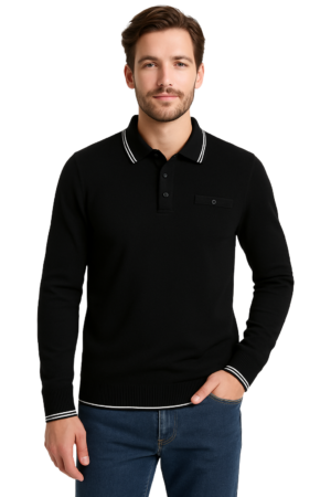 Thomas L/S Polo Shirt Black XX.Lge