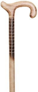 Derby Flamed Carving Walking Stick