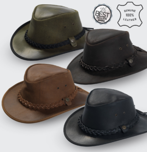 Brisbane Leather Hat Black X.Lge