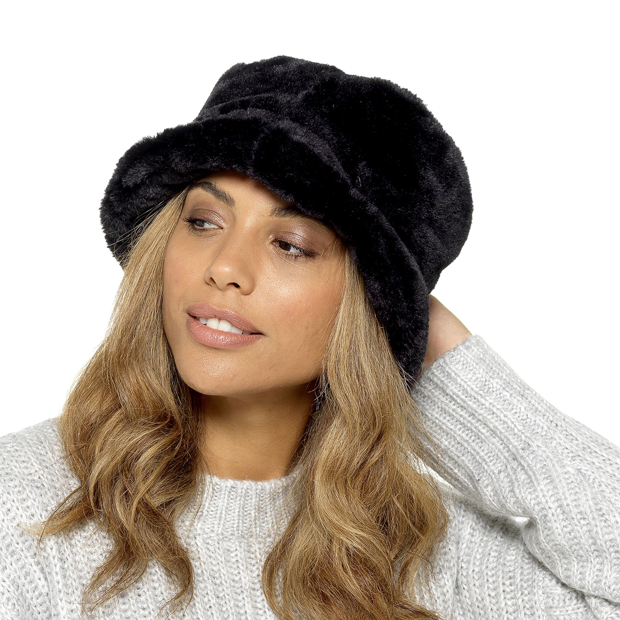 Ladies Faux Fur Bucket Hat