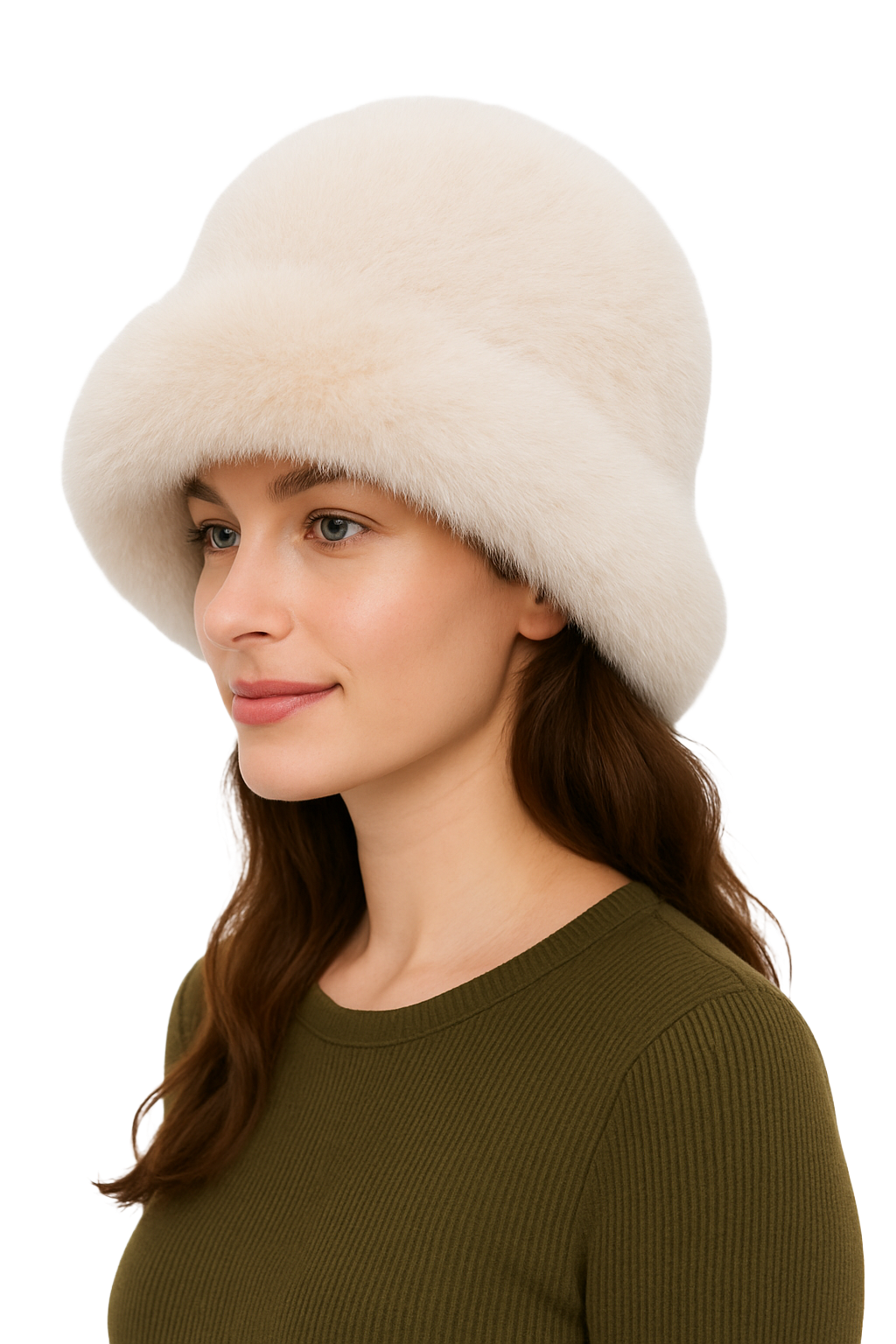 Ladies Faux Fur Bucket Hat Asst 1 Size