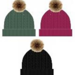 Ladies Cable Bobble Hat Asst 1 Size