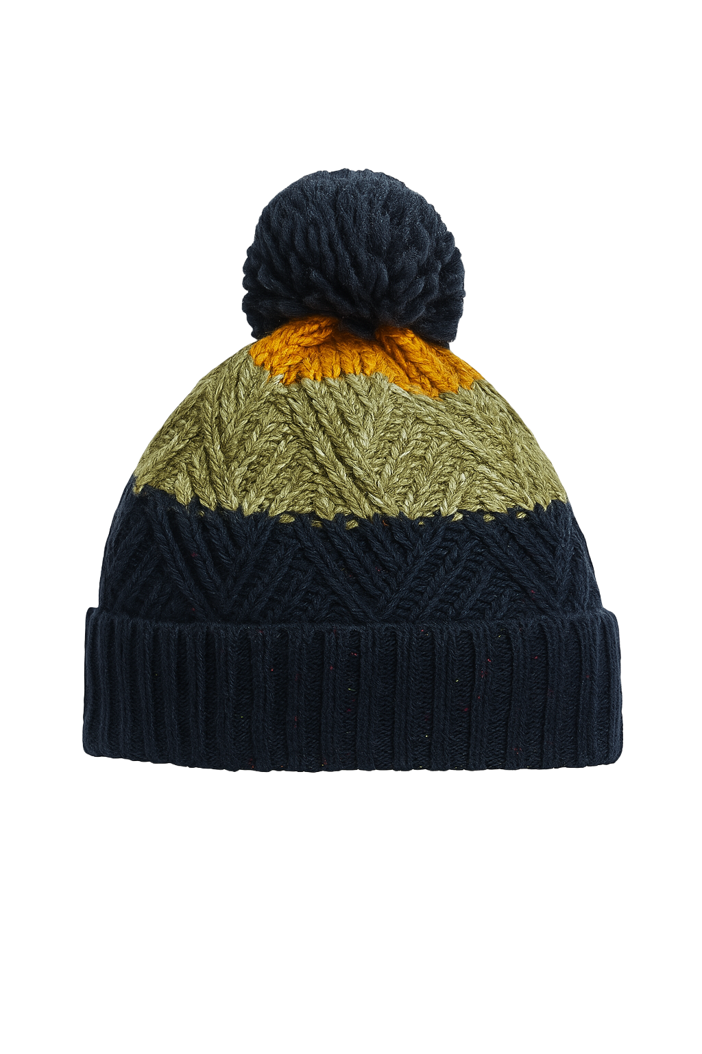 Mens Cable Hat with Sherpa Lining Asst 1 Size