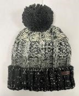 Mens Cable Knit Hat with Pom Pom Asst 1 Size