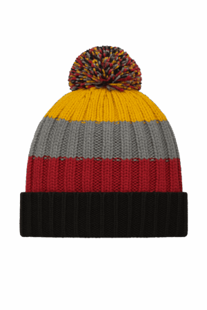 Mens Stripe Sherpa Bobble Hat Asst 1 Size