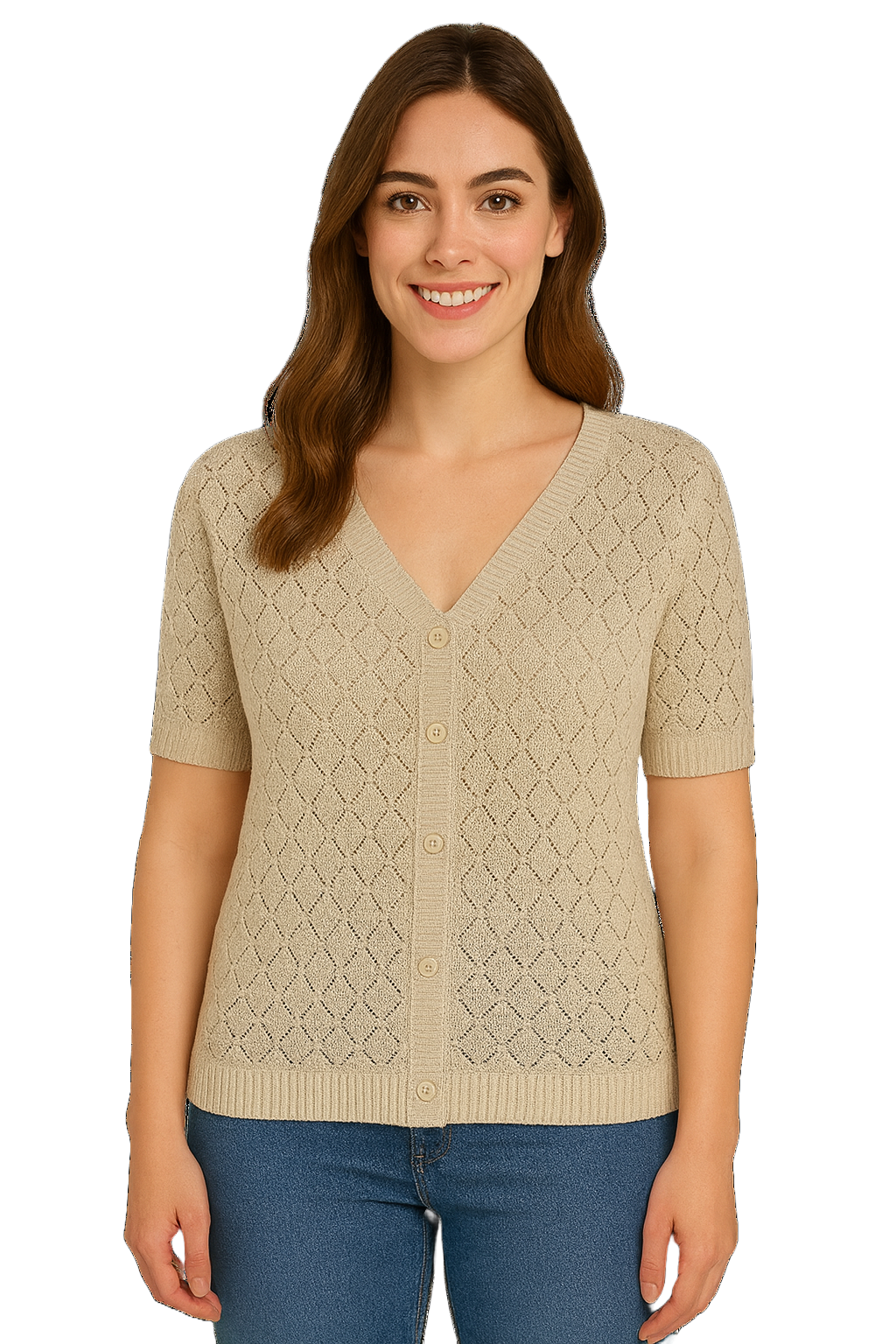 Ladies Ayla Cardigan Stone 18