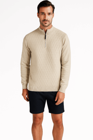 Julian 1/4 Zip Jumper Oatmeal XX.Lge